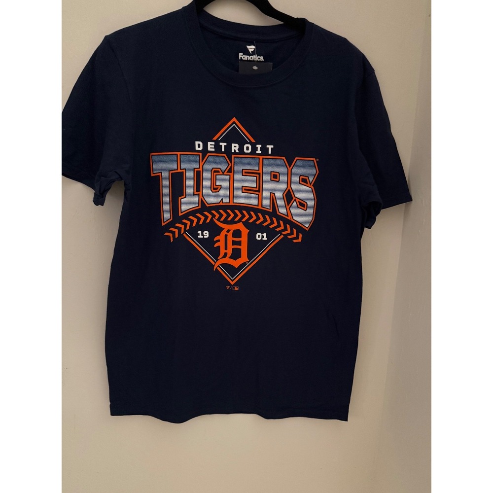 Detroit Tigers Men's Genuine Merchandise Navy Logo T Shirt - Size Medium - NWT